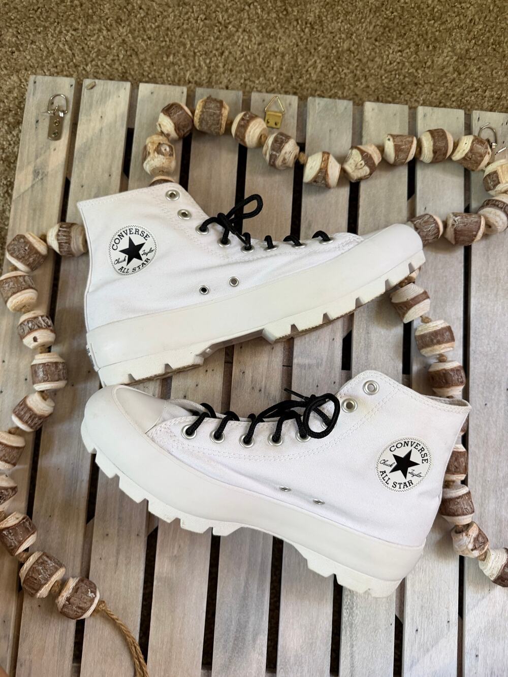 Converse Chuck Taylor All Star Lugged White Platform Sneaker Shoes